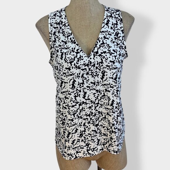 J Crew Printed Sleeveless V Neck Top 6‎ - Picture 1 of 5